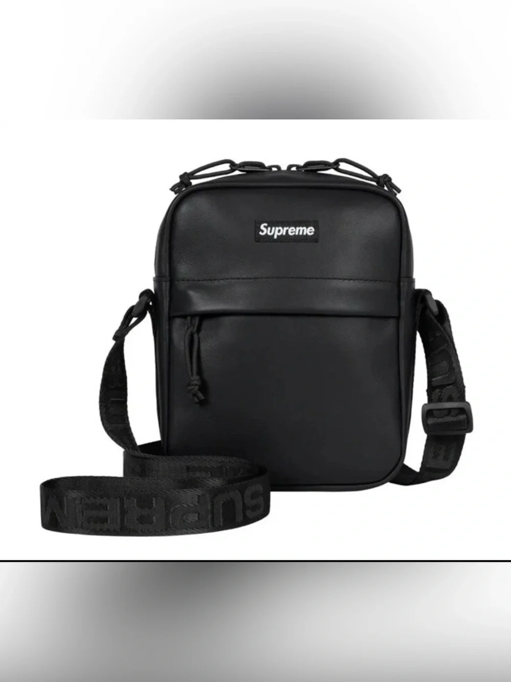 2023 Supreme Leather Shoulder Bag 'Black' Mens